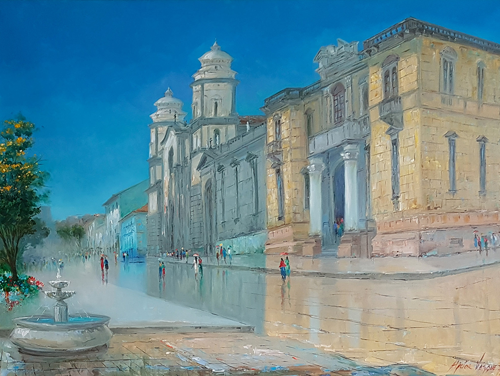 Painting of Mérida by Héctor Vazquez